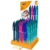 Bic 4 Colours Smooth Gradient y Drop Expositor de 36 Boligrafos de Bola Retractil - Punta Media de 1.0mm - Escritura un 40% mas