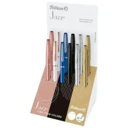 Pelikan Sfera Jazz Noble Elegance Expositor con 12 Boligrafos con Mecanismo de Giro - Punta Media - Diseño Elegante y Sofisticad