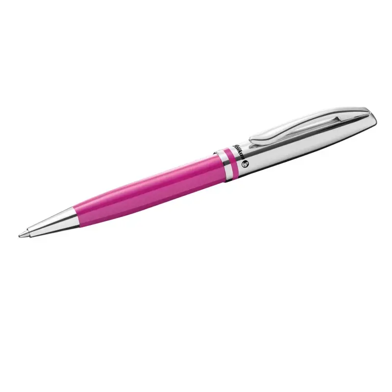 Pelikan Jazz Classic Expositor con 15 Boligrafos Retractiles - Trazo de 1mm - Mecanismo de Giro - Capuchon y Clip Cromados - Rec