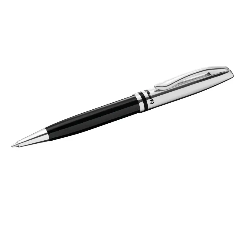 Pelikan Jazz Classic Expositor con 15 Boligrafos Retractiles - Trazo de 1mm - Mecanismo de Giro - Capuchon y Clip Cromados - Rec