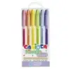 Carioca Fiorella Pack de 6 Boligrafos de Colores Tinta Gel - Punta de Bola 1mm - Cuerpo Transparente Pastel - Colores Pastel Sur