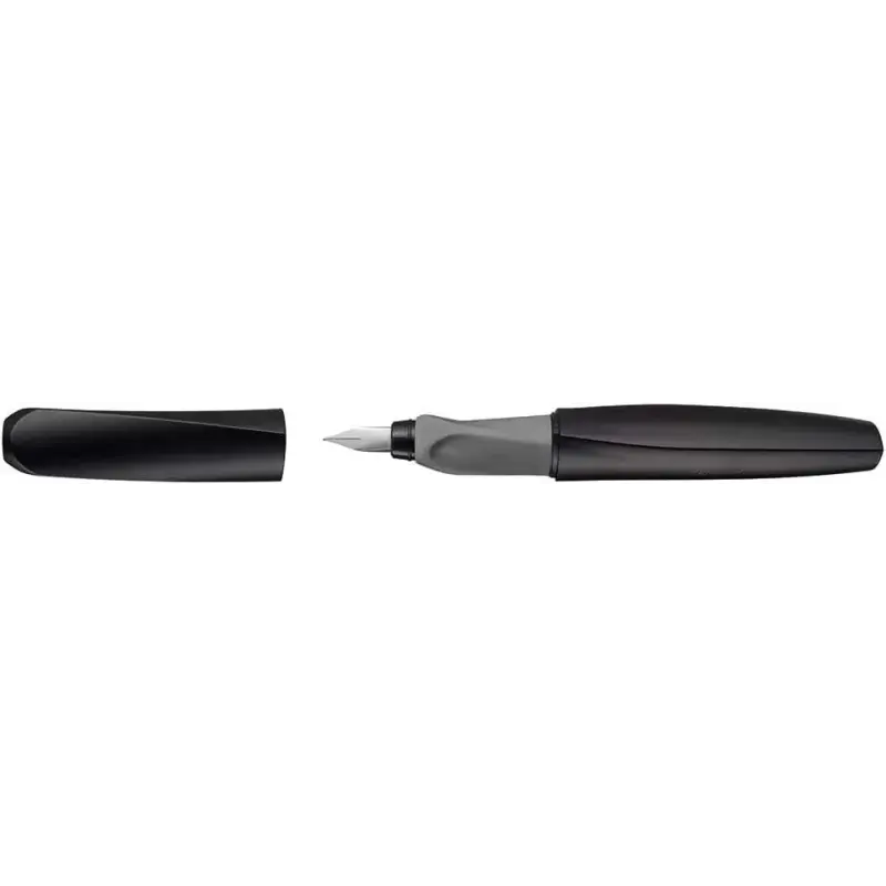Pelikan Twist Pluma Estilografica Escolar Recargable - Plumilla de Acero Inoxidable Punto M - Cuerpo Color Negro (946806) | Ahor