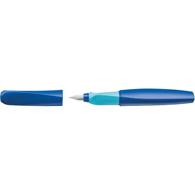 Pelikan Twist Pluma Estilografica Escolar Recargable - Plumilla de Acero Inoxidable Punto M - Cuerpo Color Azul (814737) | Ahorr