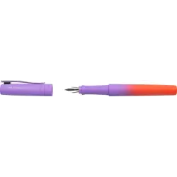 Faber-Castell Poly Ball Flow Edition Punchy Melon Pluma Estilografica - Ancho del Plumin Medio - Suave al Tacto - Color Lila/Roj