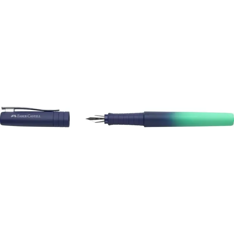 Faber-Castell Poly Ball Flow Edition Buzzing Blue Pluma Estilografica - Ancho del Plumin Medio - Suave al Tacto - Color Azul/Tur
