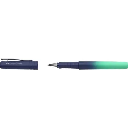 Faber-Castell Poly Ball Flow Edition Buzzing Blue Pluma Estilografica - Ancho del Plumin Medio - Suave al Tacto - Color Azul/Tur