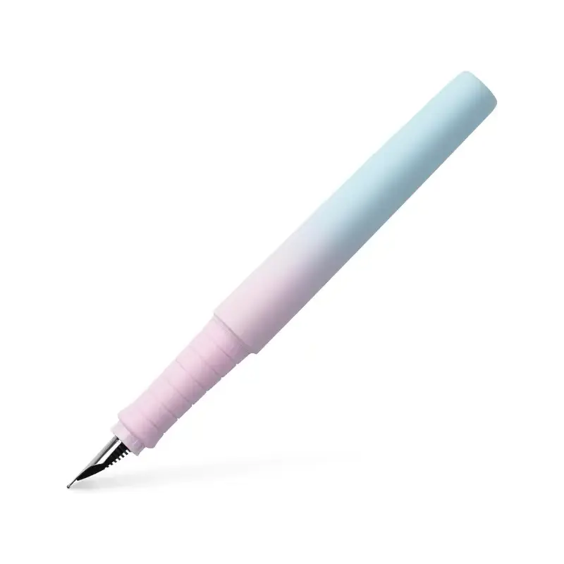 Faber-Castell Poly Ball Flow Edition Blushing Sky Pluma Estilografica - Ancho del Plumin Medio - Suave al Tacto - Color Rosa/Azu