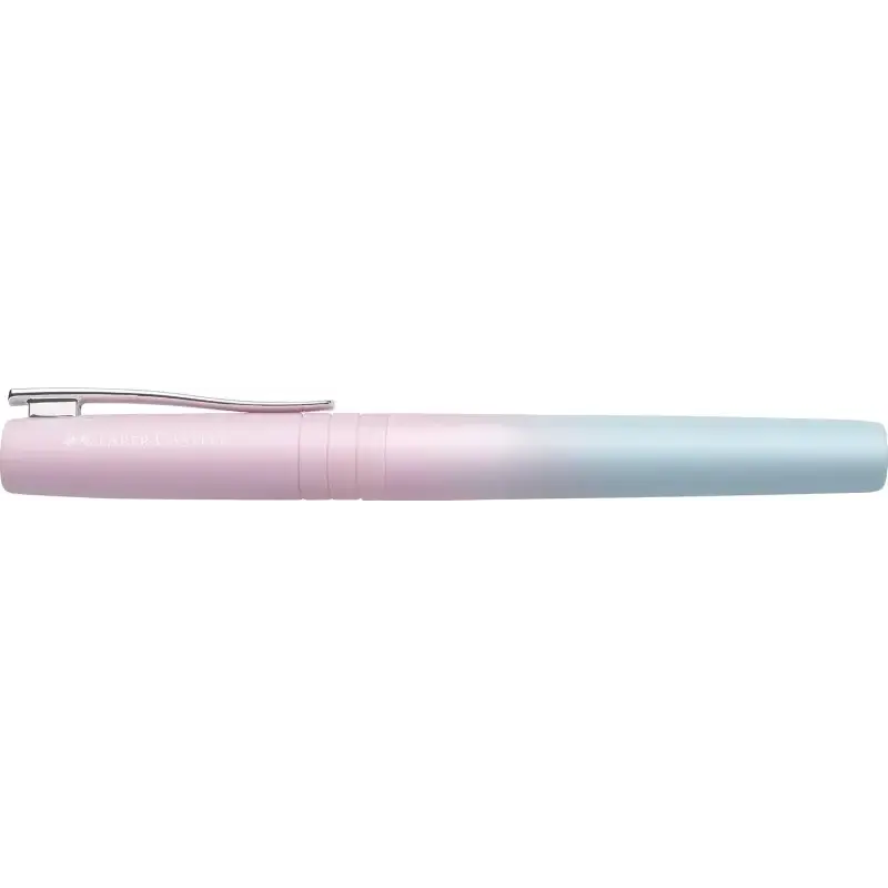 Faber-Castell Poly Ball Flow Edition Blushing Sky Pluma Estilografica - Ancho del Plumin Medio - Suave al Tacto - Color Rosa/Azu