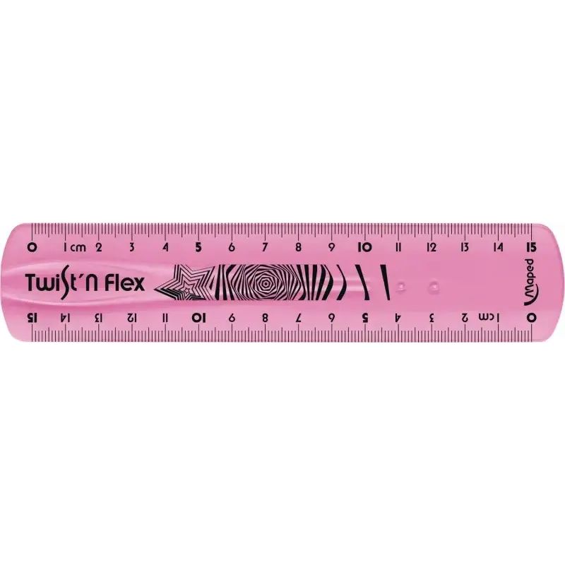 Maped Twist´n Flex Regla de Flexible 15cm - Irrompible - Doble Graduacion - Colores Aleatorios Azul, Rosa y Verde | Ahorro Impri