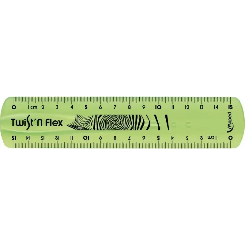 Maped Twist´n Flex Regla de Flexible 15cm - Irrompible - Doble Graduacion - Colores Aleatorios Azul, Rosa y Verde | Ahorro Impri