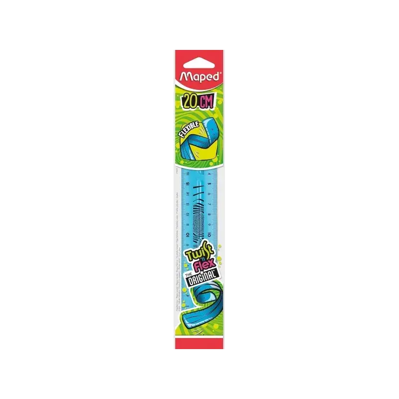 Maped Twist´n Flex Regla de Flexible 20cm - Irrompible - Doble Graduacion - Colores Aleatorios Azul, Rosa y Verde | Ahorro Impri