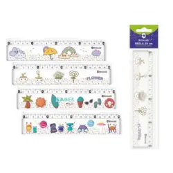 Bismark Regla 20cm con Bolitas de Colores en su Interior - Fabricada en Plastico - Ideal para Colegio - 4 Diseños Diferentes | A