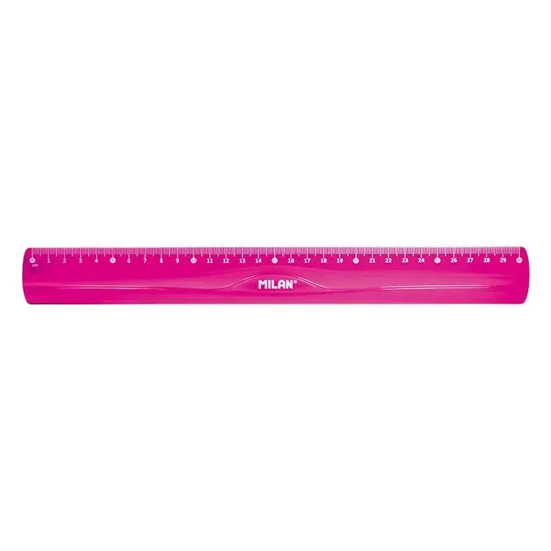 Milan Pack de 4 Reglas Flexibles y Resistentes - Regla, Escuadra, Cartabon y Transportador - Color Rosa | Ahorro Imprimiendo