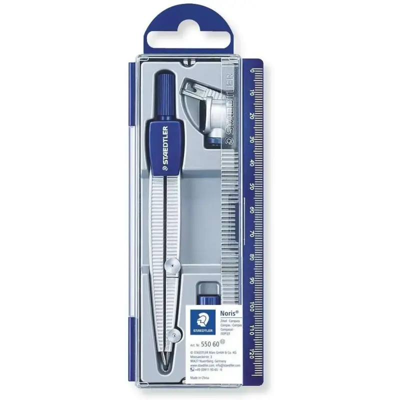 Staedtler Noris 550 60 Compas de Precision - Diametro Maximo 300mm - Para Iniciacion al Dibujo | Ahorro Imprimiendo
