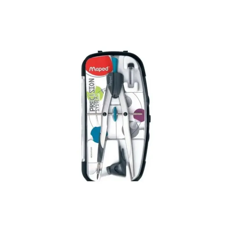 Maped Precision System Compas con Bigotera Gigante - Incluye Adaptador y Estuche de Minas | Ahorro Imprimiendo