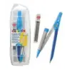 Carioca Compas Ajustable con Portaminas - Kit de Carga Mina HB 0.5 - Descenso de la Mina por Clic - Color Varios | Ahorro Imprim
