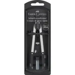 Faber-Castell Compas de Ajuste Rapido - Articulaciones en ambos Brazos - Accesorios de Recambio - Adaptador Universal | Ahorro I