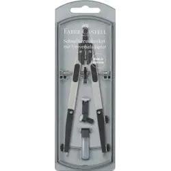Faber-Castell Compas de Ajuste Rapido 3.5mm - Articulaciones en ambos Brazos - Para Circunferencias de hasta Ø 390mm - Accesorio
