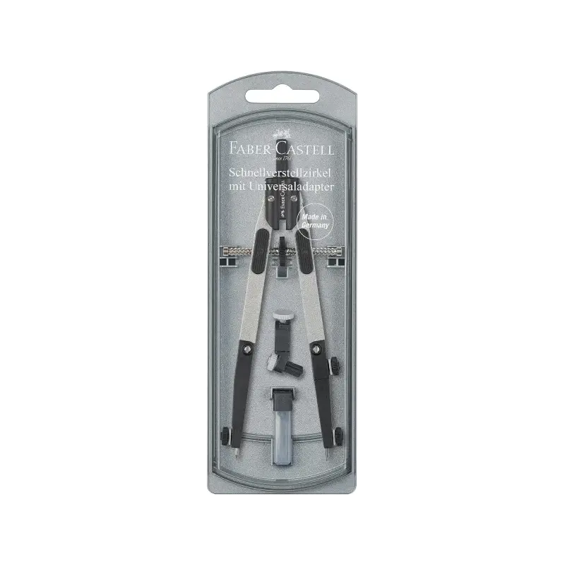 Faber-Castell Compas de Ajuste Rapido 3.5mm - Articulaciones en ambos Brazos - Para Circunferencias de hasta Ø 390mm - Accesorio