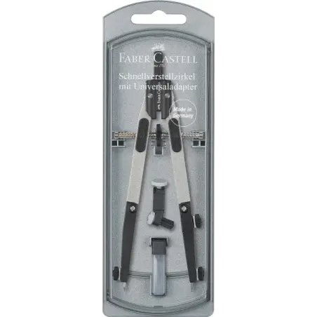 Faber-Castell Compas de Ajuste Rapido 3.5mm - Articulaciones en ambos Brazos - Para Circunferencias de hasta Ø 390mm - Accesorio