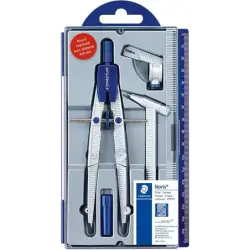 Staedtler Noris 550 02 Compas de Precision - Aguja y Mina Intercambiables - Mecanismo de Ajuste Rapido | Ahorro Imprimiendo