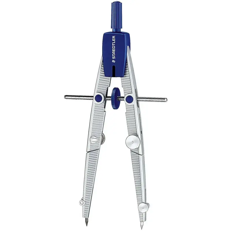 Staedtler Noris 550 02 Compas de Precision - Aguja y Mina Intercambiables - Mecanismo de Ajuste Rapido | Ahorro Imprimiendo