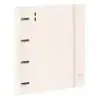 Safta Carpeta de 4 Anillas - PP Foam - Anillas de 35mm - Incluye 100 Hojas A4 - 27x32x4cm - Color Beige | Ahorro Imprimiendo