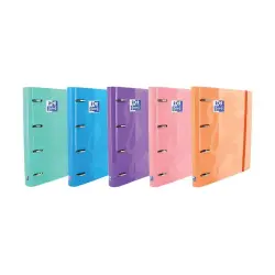 Oxford Europeanbinder Classic Carpeta de 4 Anillas Formato A4+ con Recambio Cuadriculado 5x5mm y 4 Taladros - Cierre con Goma El