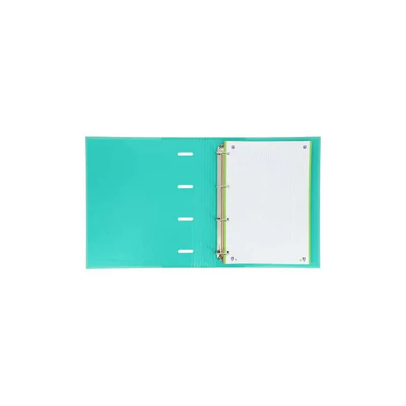 Oxford Europeanbinder Classic Carpeta de 4 Anillas Formato A4+ con Recambio Cuadriculado 5x5mm y 4 Taladros - Cierre con Goma El
