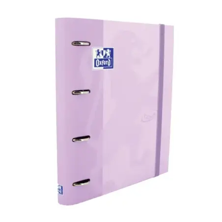 Oxford Europeanbinder Touch A4+ Carpeta de Anillas con Recambio Cuadricula 5x5 - Tapa Extradura - Cierre con Goma Elastica - Col