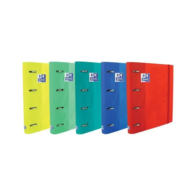 Oxford Europeanbinder Touch Carpeta de 4 Anillas Formato A4+ con Recambio Cuadriculado 5x5mm y 4 Taladros - Tapa Tacto Suave - C