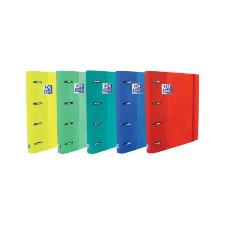 Oxford Europeanbinder Touch Carpeta de 4 Anillas Formato A4+ con Recambio Cuadriculado 5x5mm y 4 Taladros - Tapa Tacto Suave - C