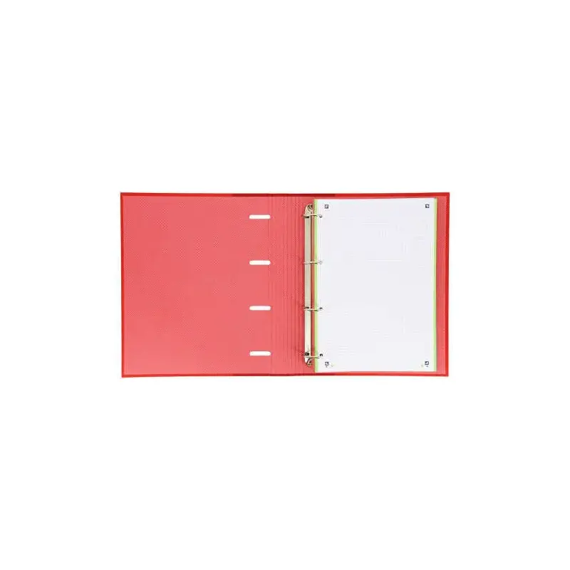 Oxford Europeanbinder Touch Carpeta de 4 Anillas Formato A4+ con Recambio Cuadriculado 5x5mm y 4 Taladros - Tapa Tacto Suave - C