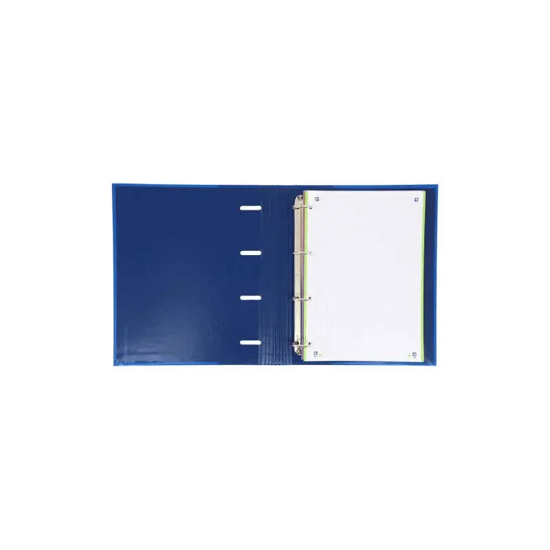 Oxford Europeanbinder Classic Carpeta de 4 Anillas Formato A4+ con Recambio Cuadriculado 5x5mm y 4 Taladros - Cierre con Goma El