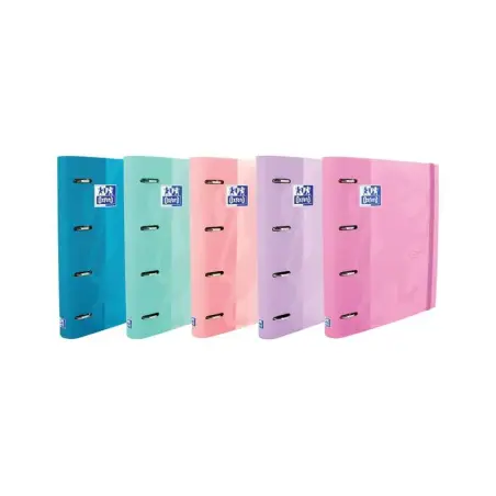 Oxford Europeanbinder Touch Carpeta de 4 Anillas Formato A4+ con Recambio Cuadriculado 5x5mm y 4 Taladros - Tapa Tacto Suave - C
