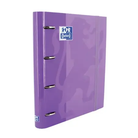 Oxford Europeanbinder Classic A4+ Carpeta de Anillas con Recambio Cuadricula 5x5 - Tapa Extradura - Cierre con Goma Elastica - C
