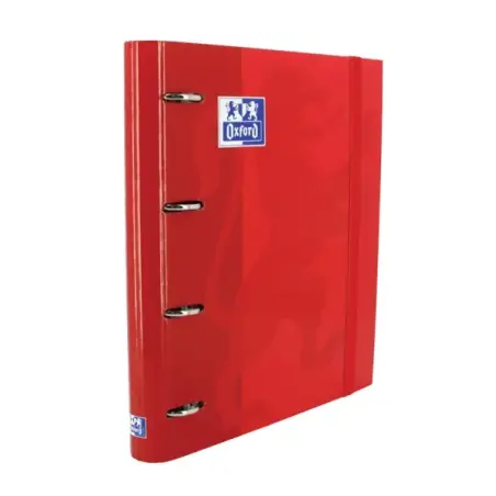 Oxford Europeanbinder Classic A4+ Carpeta de Anillas con Recambio Cuadricula 5x5 - Tapa Extradura - Cierre con Goma Elastica - C
