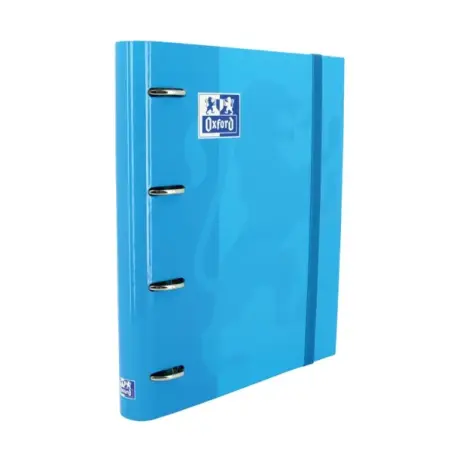 Oxford Europeanbinder Classic A4+ Carpeta de Anillas con Recambio Cuadricula 5x5 - Tapa Extradura - Cierre con Goma Elastica - C