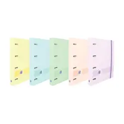 Oxford Europeanbinder Live & Go Carpeta de 4 Anillas Formato A4+ con Recambio Cuadriculado 5x5mm y 4 Taladros - Tapa de Plastico