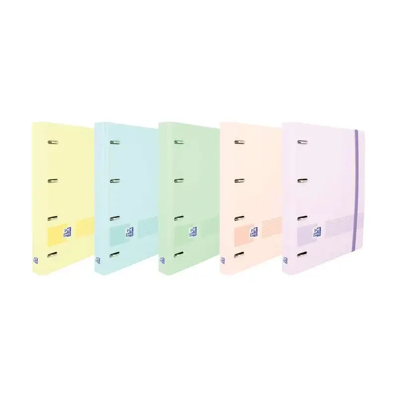 Oxford Europeanbinder Live & Go Carpeta de 4 Anillas Formato A4+ con Recambio Cuadriculado 5x5mm y 4 Taladros - Tapa de Plastico