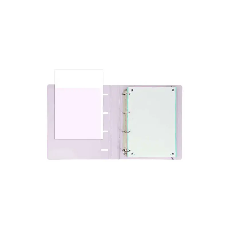 Oxford Europeanbinder Live & Go Carpeta de 4 Anillas Formato A4+ con Recambio Cuadriculado 5x5mm y 4 Taladros - Tapa de Plastico