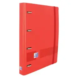 Oxford Live & Go A4+ Europeanbinder - Polyfoam Resistente - Lomo de 45mm - Anillas 4Dx35mm - Incluye Recambio 5x5 - Color Rojo |