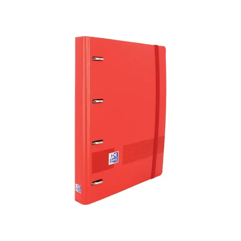 Oxford Live & Go A4+ Europeanbinder - Polyfoam Resistente - Lomo de 45mm - Anillas 4Dx35mm - Incluye Recambio 5x5 - Color Rojo |