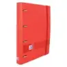 Oxford Live & Go A4+ Europeanbinder - Polyfoam Resistente - Lomo de 45mm - Anillas 4Dx35mm - Incluye Recambio 5x5 - Color Rojo |