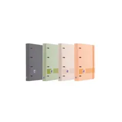 Oxford Europeanbinder+ Boreal Carpeta Tamaño A4+ con Recambio de 100 Hojas Cuadricula 5x5mm - Tapa de Plastico Polyfoam - Cierre