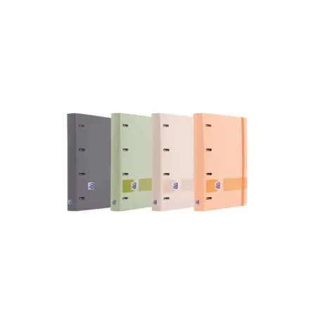 Oxford Europeanbinder+ Boreal Carpeta Tamaño A4+ con Recambio de 100 Hojas Cuadricula 5x5mm - Tapa de Plastico Polyfoam - Cierre