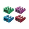 Staedtler Expositor de 20 Sacapuntas Metalicos con Cuchilla de Metal y 2 Orificios - Angulo de Afilado de 23° y 30º - Colores Su