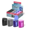 Erichkrause Sacapuntas de Plastico 3-Touch con Deposito y Tapa - Contenedor Grande para Virutas - Bordes de Goma Antideslizantes