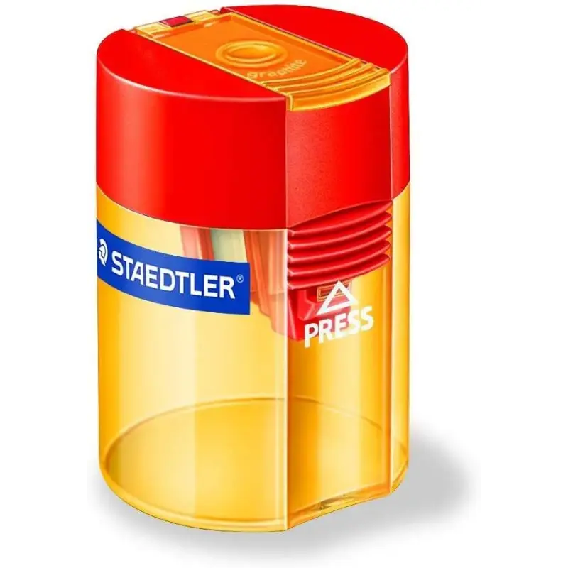 Staedtler Sacapuntas con Deposito de 1 Orificio - Hasta 8.2mm - Angulo de Afilado 23º - Colores Surtidos | Ahorro Imprimiendo