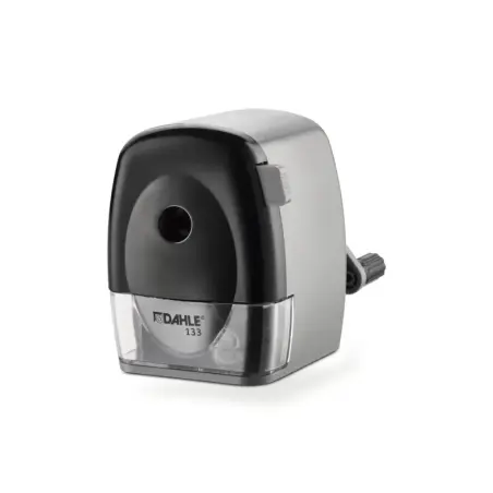 Dahle 133 Afilalapices de Manivela - Para Lapices de 8 a 11,5mm Ø - Fresa de Acero - Forma de Punta Ajustable - Gran Deposito -